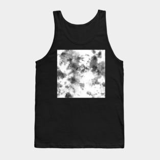 Black and White Tie-Dye Spots Tank Top